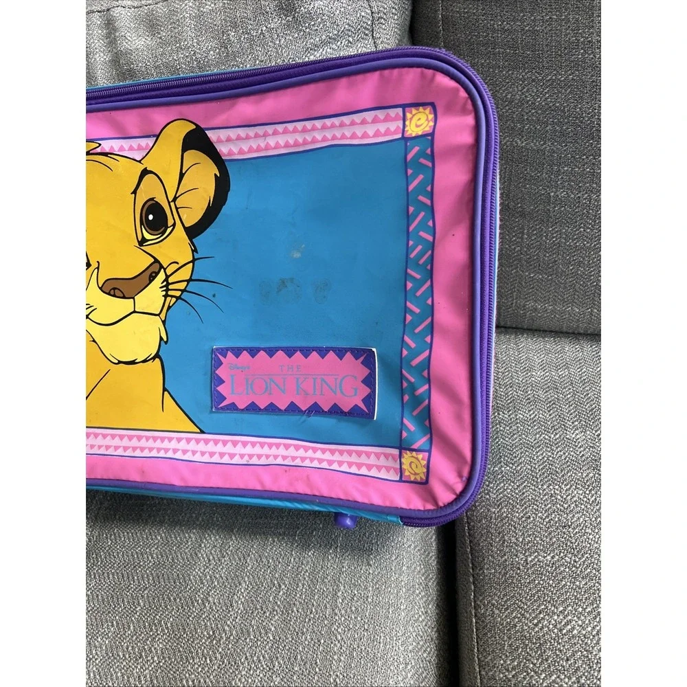 Vintage 90s Walt Disney The Lion King Simba Kid's Suitcase Luggage